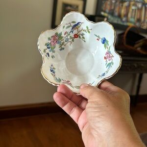 Vintage Aynsley bluebird English bone china trinket bowl finger bowl.